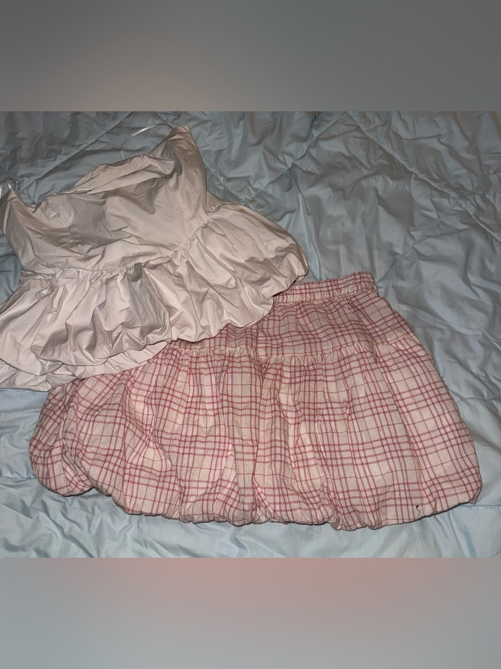 Women's Passport Pink Plaid Tiered Mini Skirt